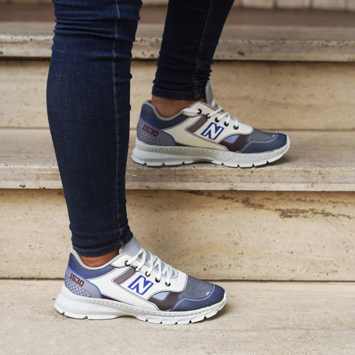 کفش ورزشی (T) سفید آبی نیو بالانس مردانه مدل 1530