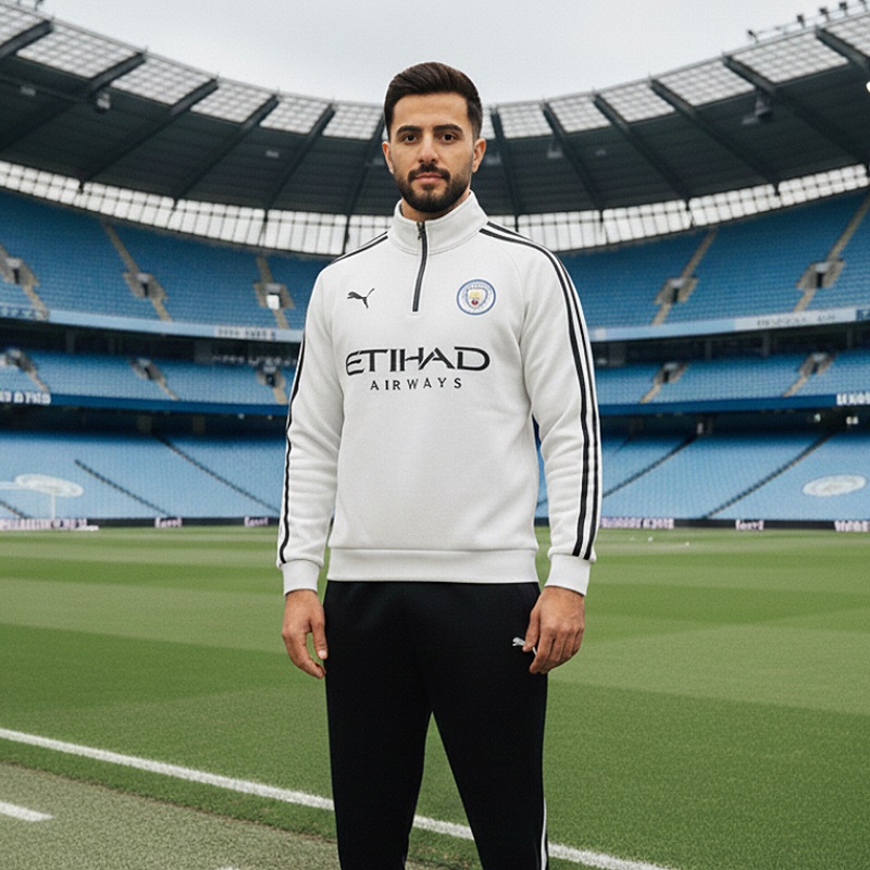 دورس نیم زیپ منچستر سیتی-سفید