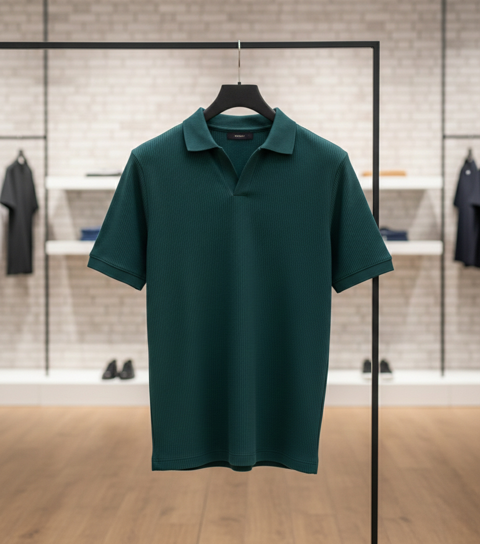 تیشرت میله ای یقه دار tavar-سبز